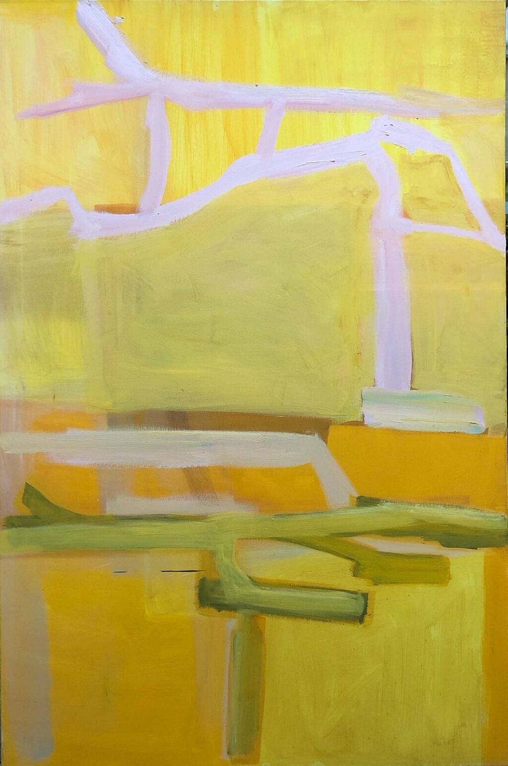 Wat gebeurt er met het landschap 9 150x100cm acryl en olie op doek Ingrid Castelein 2000 2020